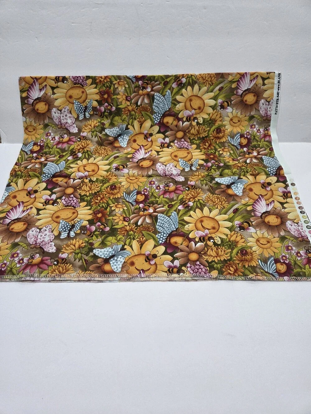 Blank Textiles Sunflower Garden Floral Fabric Panel - Yellow, Green, Blue